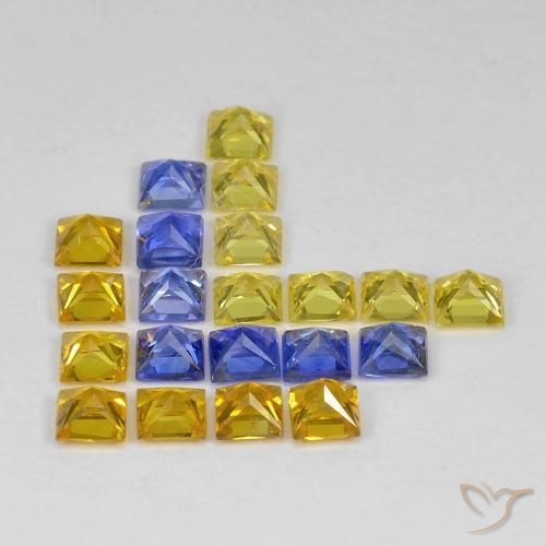 3.51 ct natürliche Mehrfarbig Saphir-Edelsteine, Quadrat, VS