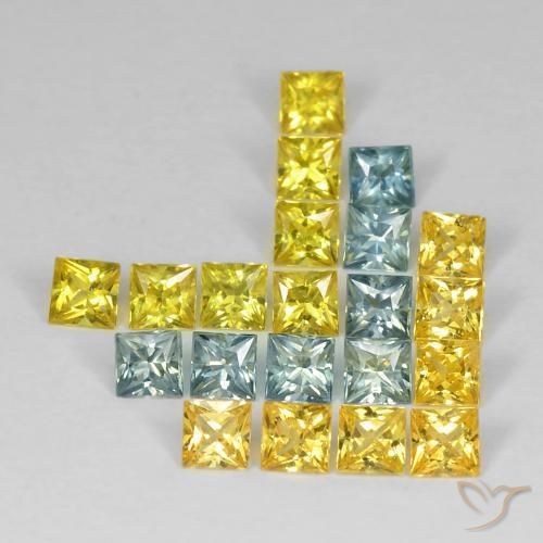 3.24ctw Natürlicher Mehrfarbig Saphir, Quadrat, VS