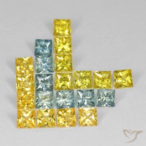 3.24 ct natürliche Mehrfarbig Saphir-Edelsteine, Quadrat, VS