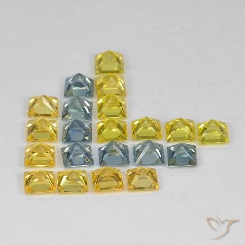 3.24 ct natürliche Mehrfarbig Saphir-Edelsteine, Quadrat, VS