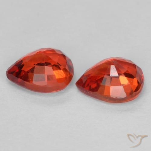 0.88 ct natürliche Hellrot Saphir-Edelsteine, Birnenform, VS
