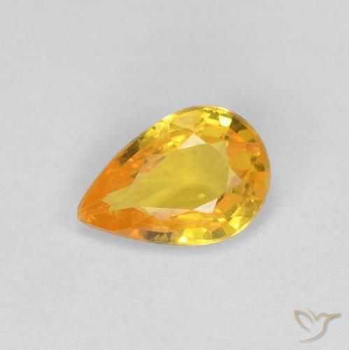 0.44ct Natürlicher Orange-Gold Saphir, Birnenform, VS