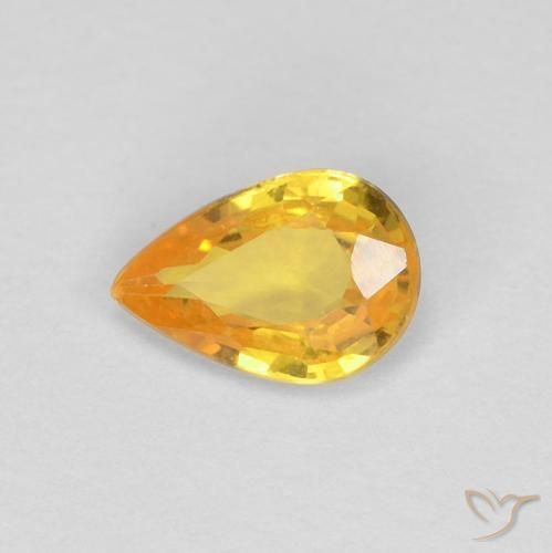 9,17 ctw natürlicher Orange-Gold Saphir, Birnenform, VS
