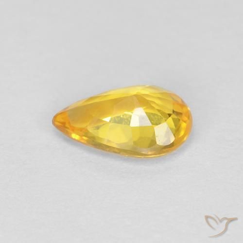 9,17 ctw natürlicher Orange-Gold Saphir, Birnenform, VS