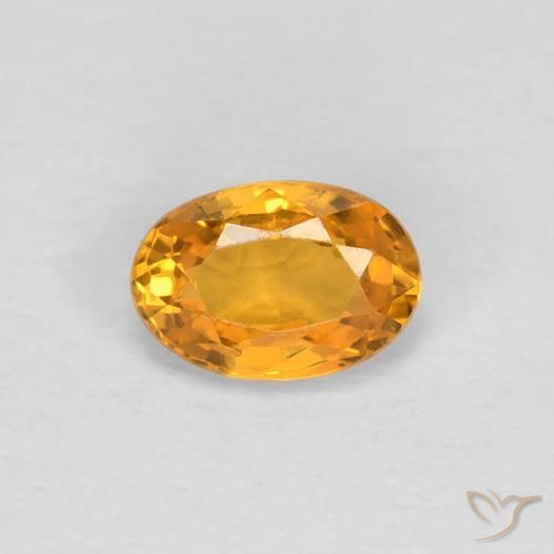 0.55ct Natürlicher Mittelorange Saphir, Oval, VVS-VS