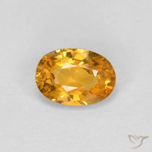 0.60ct Natürlicher Mittelorange Saphir, Oval, VS