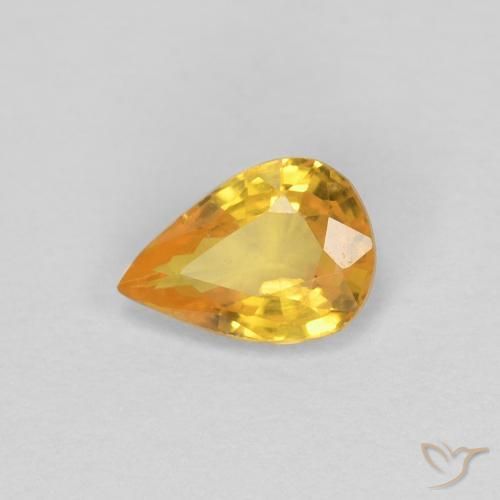 9,17 ctw natürlicher Mittleres Gold Saphir, Birnenform, VS