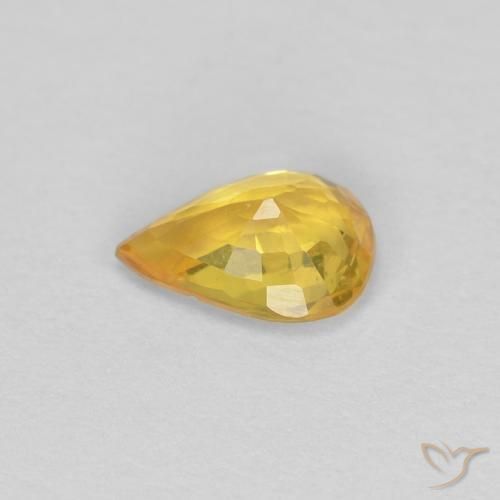 9,17 ctw natürlicher Mittleres Gold Saphir, Birnenform, VS