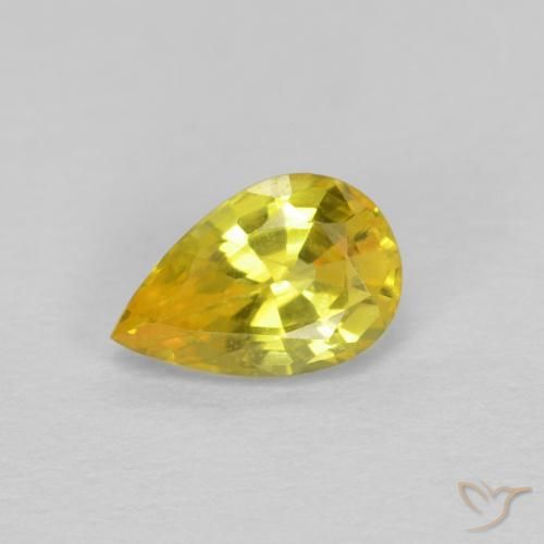 0.58ct Natürlicher Mittelgelb Saphir, Birnenform, VS