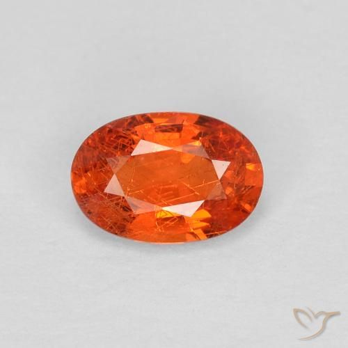 0.55ct Natürlicher rötlich-orange Saphir, Oval, VS
