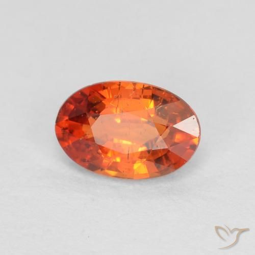 9,17 ctw natürlicher rötlich-orange Saphir, Oval, VS