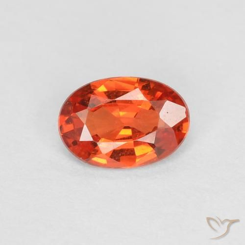 0.46ct Natürlicher rötlich-orange Saphir, Oval, VS