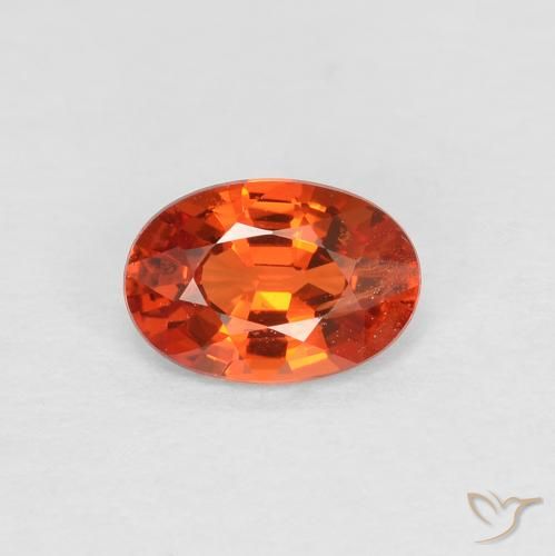 0.49ct Natürlicher rötlich-orange Saphir, Oval, VS