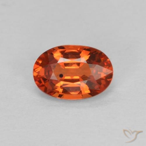 0.64ct Natürlicher rötlich-orange Saphir, Oval, VVS-VS