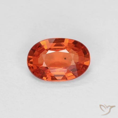 0.46ct Natürlicher orange-rot Saphir, Oval, VVS
