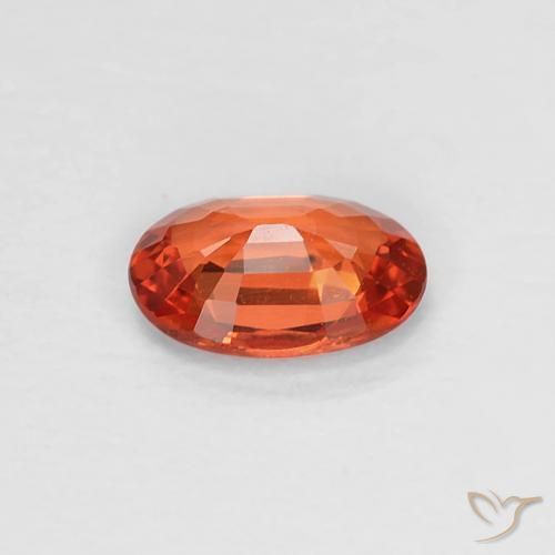 9,17 ctw natürlicher orange-rot Saphir, Oval, VVS