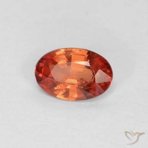0.46ct Natürlicher orange-rot Saphir, Oval, VVS