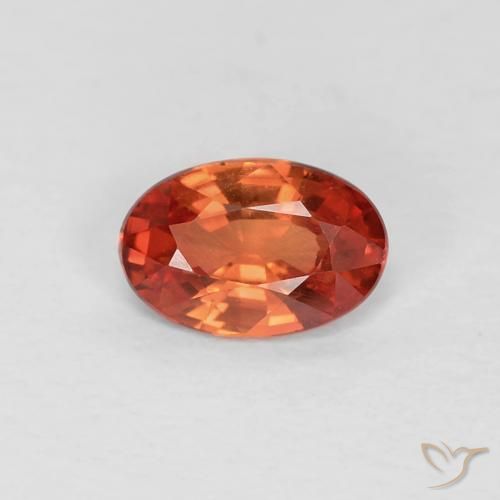9,17 ctw natürlicher orange-rot Saphir, Oval, VVS