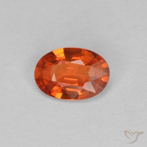 0.40ct Natürlicher rötlich-orange Saphir, Oval, VVS, Photo A