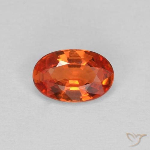 0.45ct Natürlicher rötlich-orange Saphir, Oval, VVS