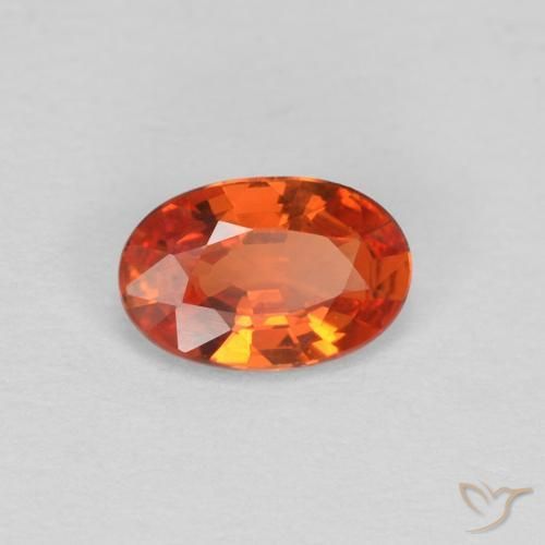 9,17 ctw natürlicher rötlich-orange Saphir, Oval, VVS