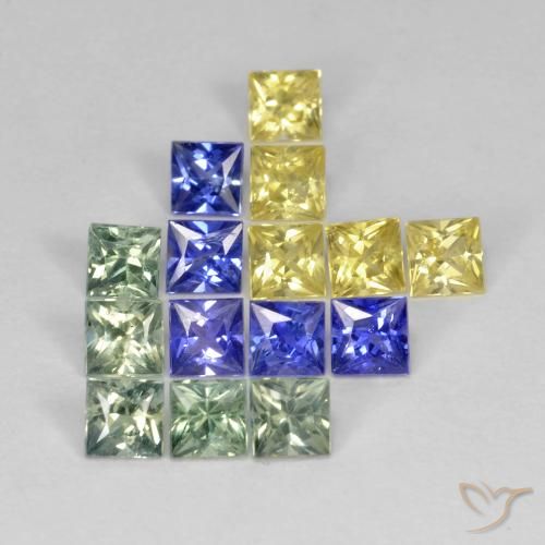 2.75ctw Natürlicher Mehrfarbig Saphir, Quadrat, VS