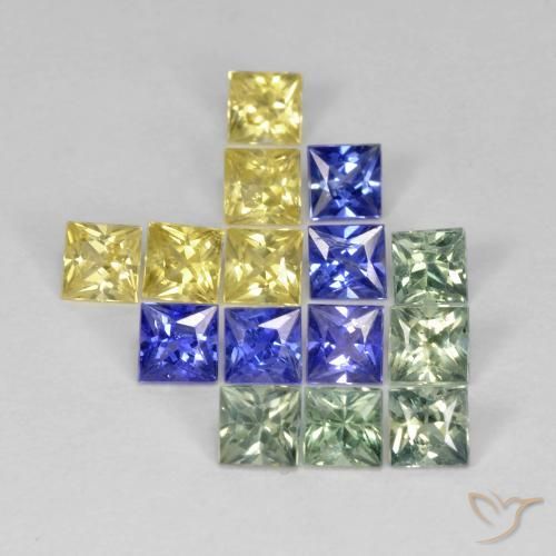 2.75 ct natürliche Mehrfarbig Saphir-Edelsteine, Quadrat, VS