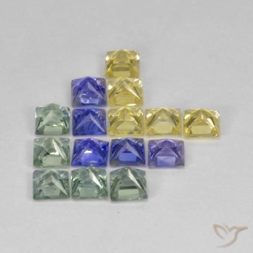 2.75 ct natürliche Mehrfarbig Saphir-Edelsteine, Quadrat, VS