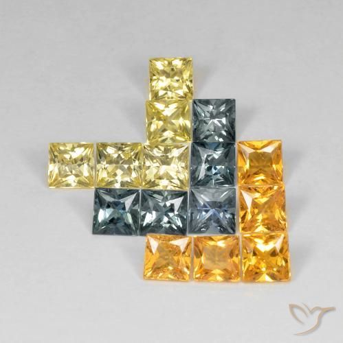 4.52 ct natürliche Mehrfarbig Saphir-Edelsteine, Quadrat, VS