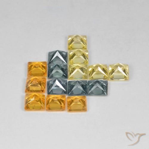 4.52 ct natürliche Mehrfarbig Saphir-Edelsteine, Quadrat, VS