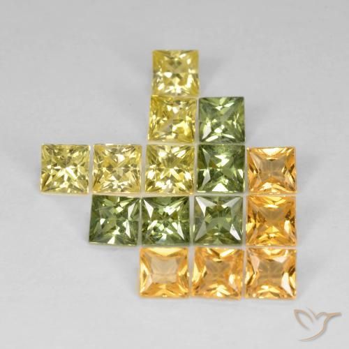 3.65 ct natürliche Mehrfarbig Saphir-Edelsteine, Quadrat, VS