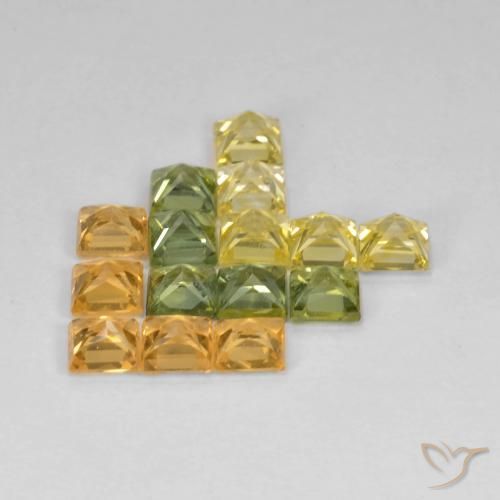 3.65 ct natürliche Mehrfarbig Saphir-Edelsteine, Quadrat, VS