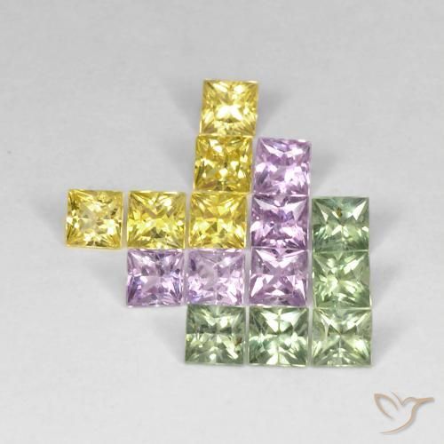 3.40 ct natürliche Mehrfarbig Saphir-Edelsteine, Quadrat, VS