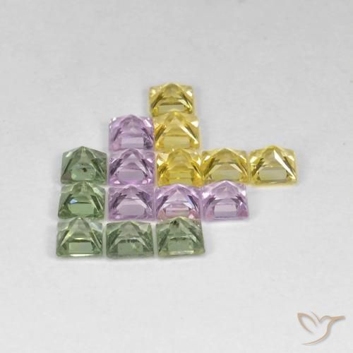 3.40 ct natürliche Mehrfarbig Saphir-Edelsteine, Quadrat, VS