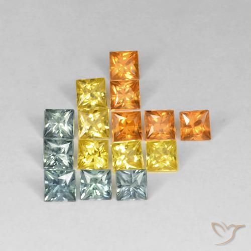 1.99 ct natürliche Mehrfarbig Saphir-Edelsteine, Quadrat, VS