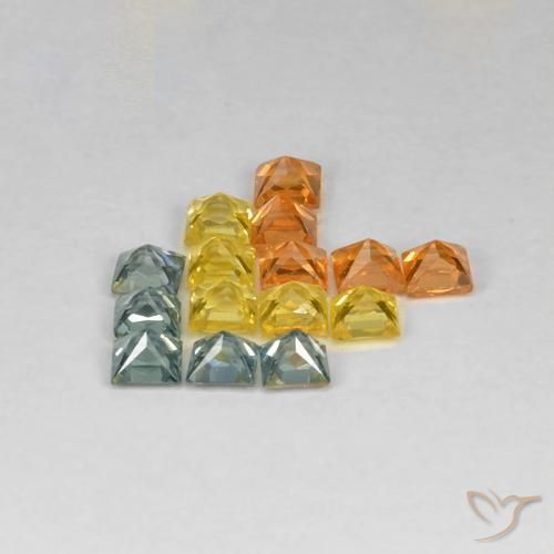 1.99 ct natürliche Mehrfarbig Saphir-Edelsteine, Quadrat, VS