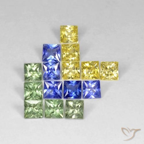 2.99ctw Natürlicher Mehrfarbig Saphir, Quadrat, VS