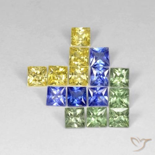 2.99 ct natürliche Mehrfarbig Saphir-Edelsteine, Quadrat, VS