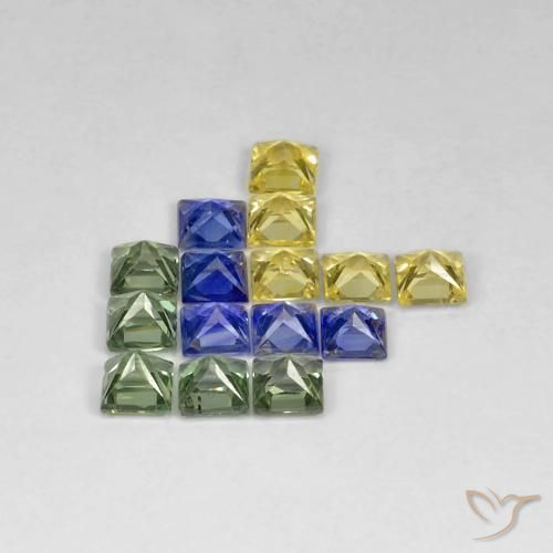 2.99 ct natürliche Mehrfarbig Saphir-Edelsteine, Quadrat, VS