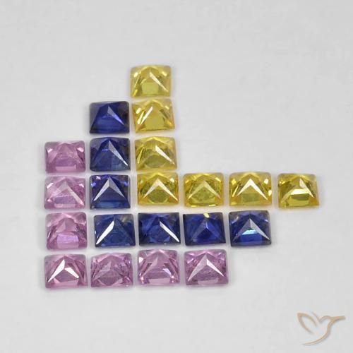1.66 ct natürliche Mehrfarbig Saphir-Edelsteine, Quadrat, VS