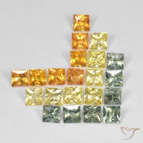 3.07 ct natürliche Mehrfarbig Saphir-Edelsteine, Quadrat, VS