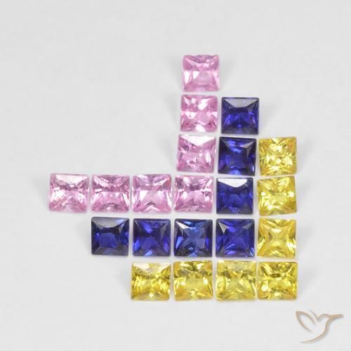 1.66 ct natürliche Mehrfarbig Saphir-Edelsteine, Quadrat, VS