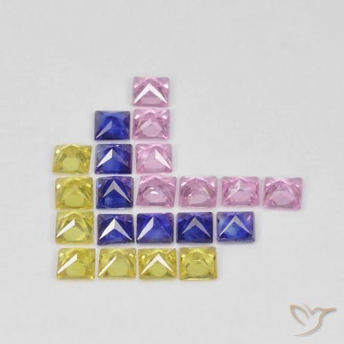 1.66 ct natürliche Mehrfarbig Saphir-Edelsteine, Quadrat, VS