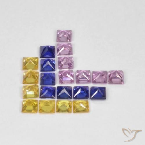 1.53 ct natürliche Mehrfarbig Saphir-Edelsteine, Quadrat, VS