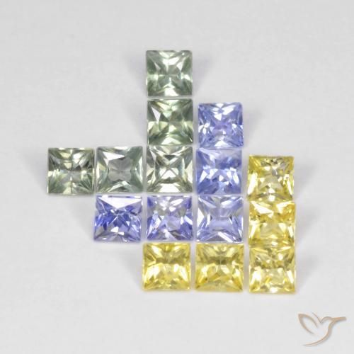 2.72 ct natürliche Mehrfarbig Saphir-Edelsteine, Quadrat, VS