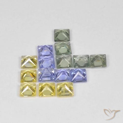 2.72 ct natürliche Mehrfarbig Saphir-Edelsteine, Quadrat, VS