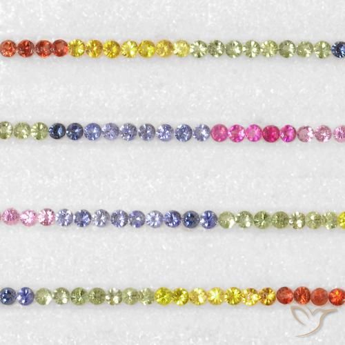 5.06 ct natürliche Mehrfarbig Saphir-Edelsteine, Runden, VS