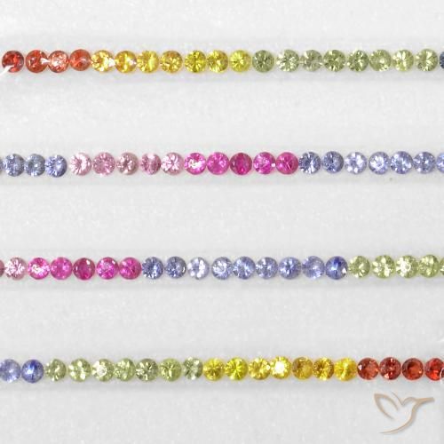 5.43 ct natürliche Mehrfarbig Saphir-Edelsteine, Runden, VS