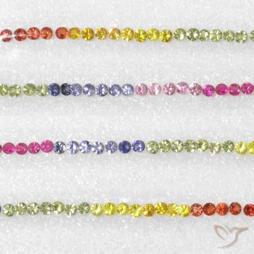 5.27 ct natürliche Mehrfarbig Saphir-Edelsteine, Runden, VS