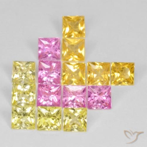 4.09 ct natürliche Mehrfarbig Saphir-Edelsteine, Quadrat, VS